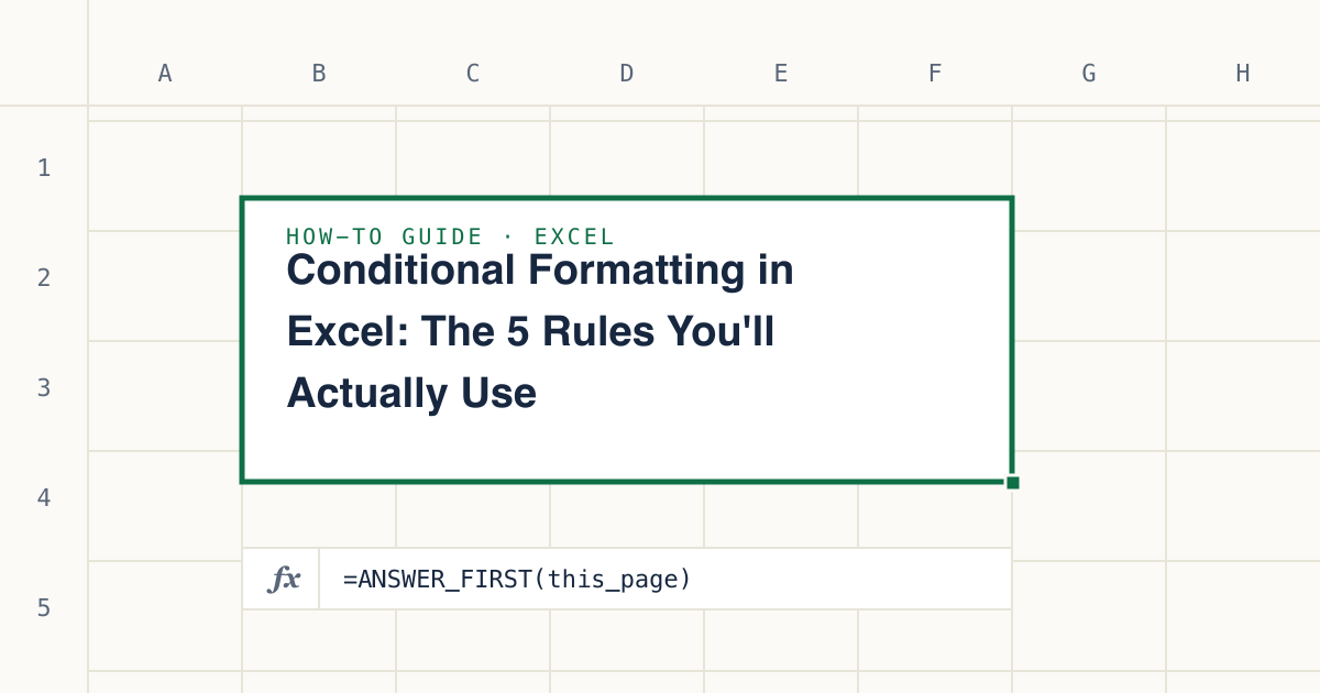 Conditional Formatting in Excel: 5 Rules to Use | FreeSheets